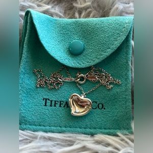 Tiffany & Co. Elsa Peretti Curved Heart Sterling Silver Pendant Necklace
